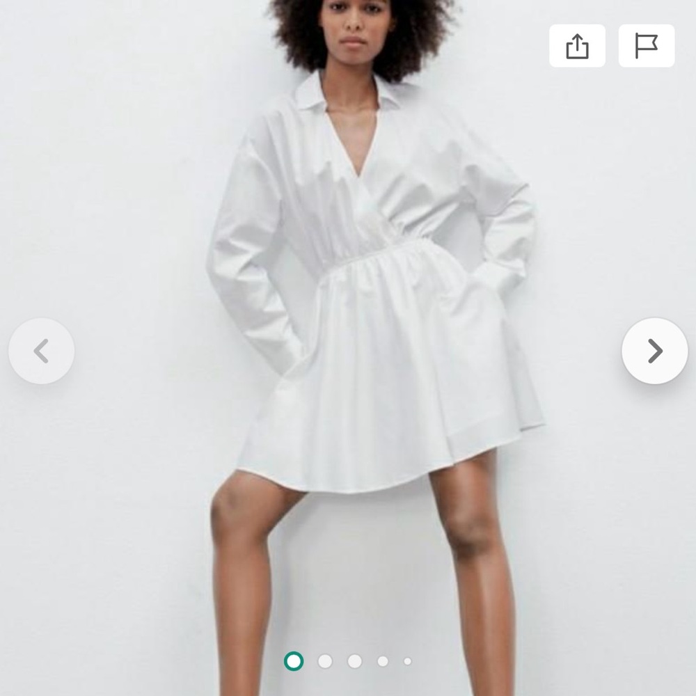 Zara white shirt dress